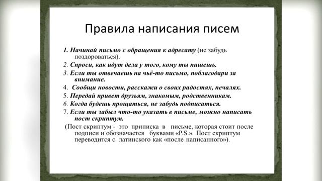 История почтового письма Как написать письмо Этикет написания письма Русский язык Оокружающий мир
