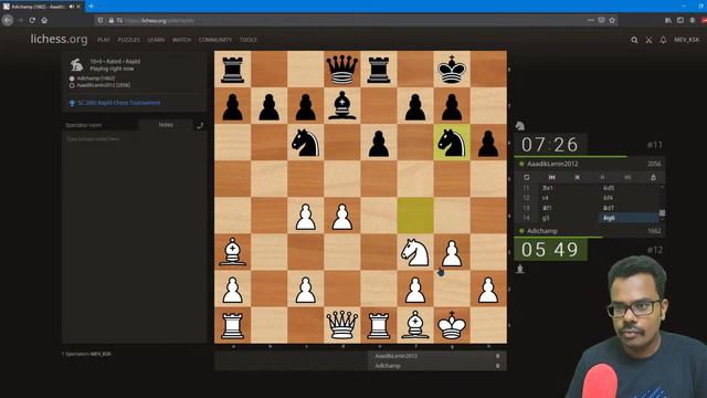 Sathuranga Chanakyan 26th Rapid Chess Tournament live analysis on lichess.org