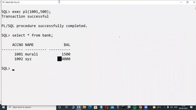 ORACLE 19c tutorials  Demo - 2  by Mr. Murali On 08-04-2022 4PM IST