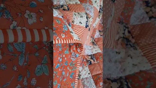 Лоскутное одеяло из натурального сатина, 100% хлопок.#shortsvideo #одеяло #лоскутноеодеяло