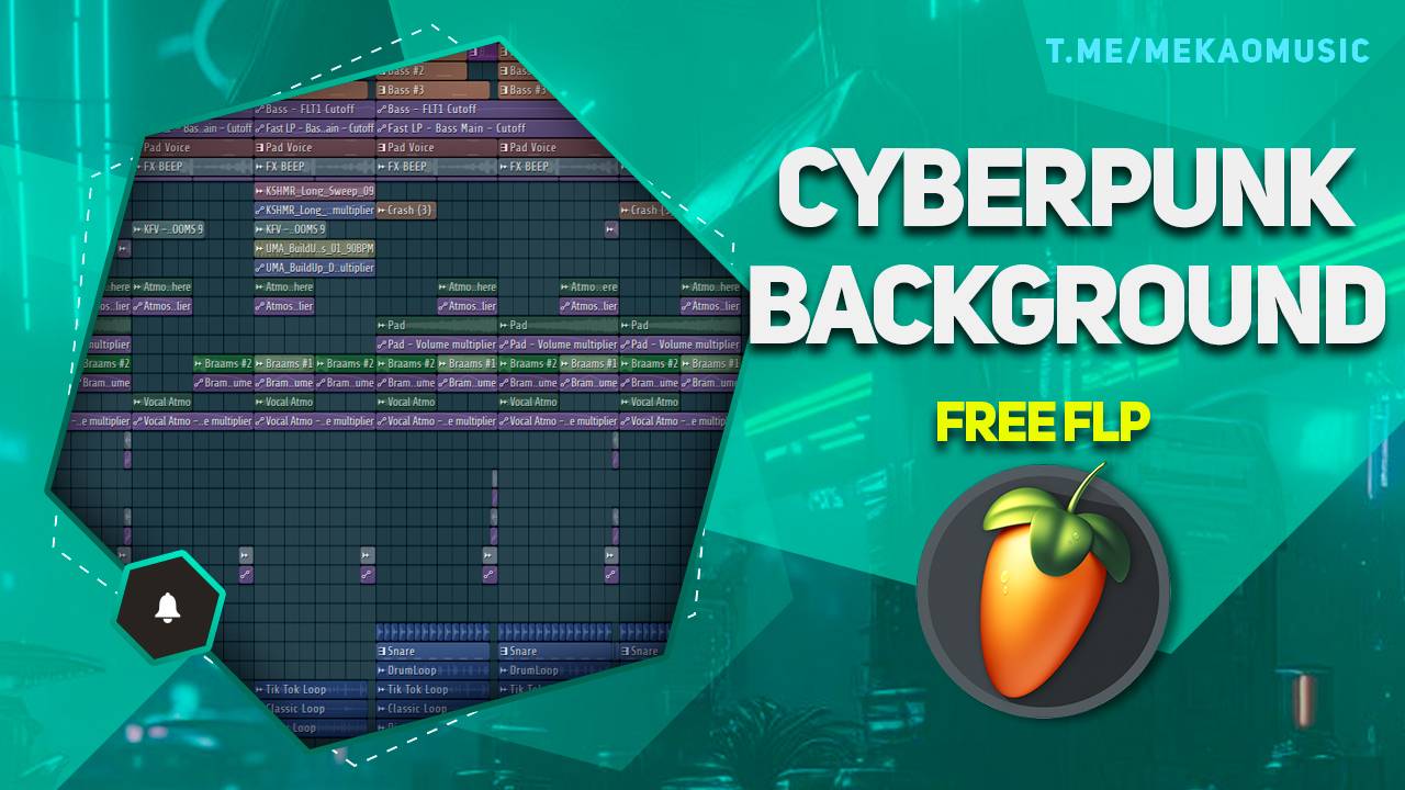 Cyberpunk Background Music в FL Studio 20 (+FREE FLP/Бесплатный FLP)