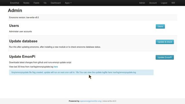 emonPi Setup 6/6: Update firmware & software