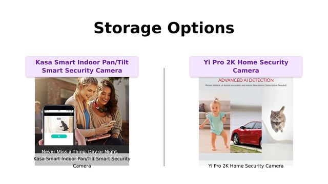 🔍 Comparison: Kasa Indoor Pan/Tilt Smart Security Camera vs YI Pro 2K Home Security Camera