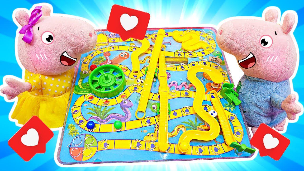 Свинка Пеппа — Играем всей семьей в настольную игру! Видео для детей про игрушки