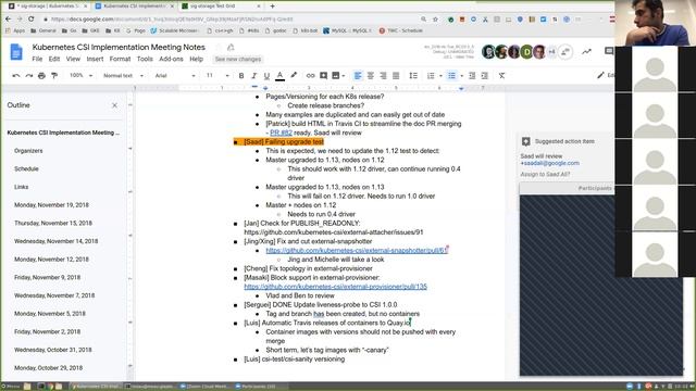 Kubernetes SIG Storage - CSI Implementation Workgroup 20181119