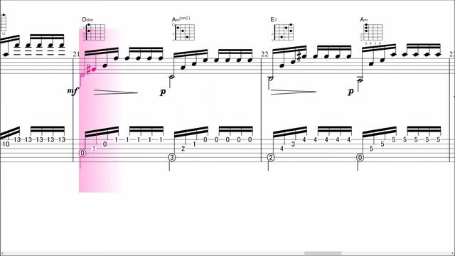 Carcassi Op60 No2　(Musical score & Tablature)