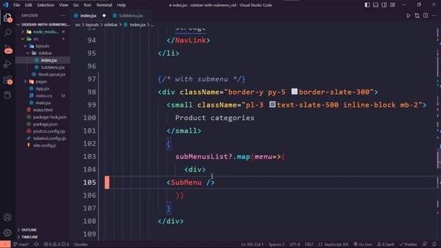 Desktop and Mobile Responsive Sidebar With Submenu Using React js and tailwind css and Framer Motio