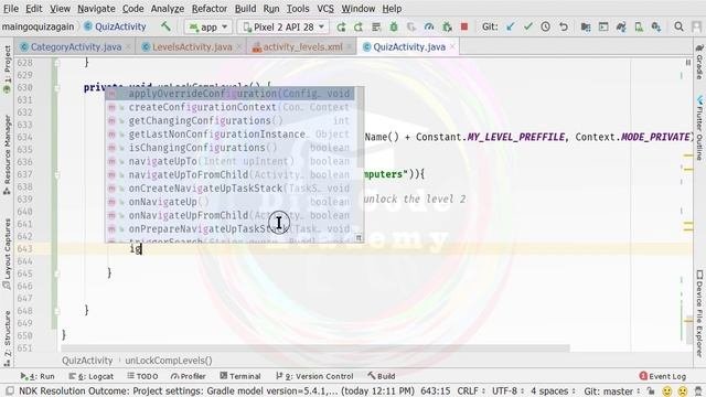Multiple Choice Quiz App with SQLite Integration Part 35 - Modify Quiz Activity for Levels Logic