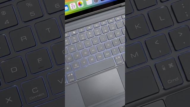 “Which Macbook is this?" Surprise! It's an iPad with a Backlit Bumper Combo Keyboard Case. ??