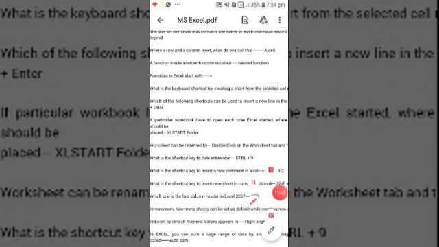 MS Excel mcq for ANF PPSC FBSC NTS STS KPSC BANK