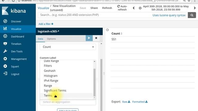 Kibana - How to Create a Data Table Using the Visualize Tab