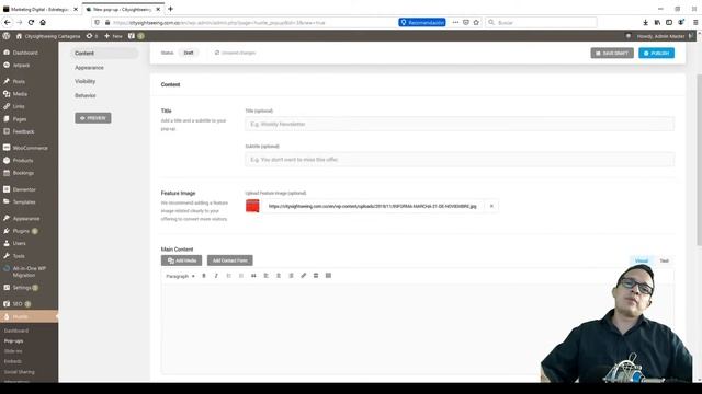 Crear popup Wordpress hustle