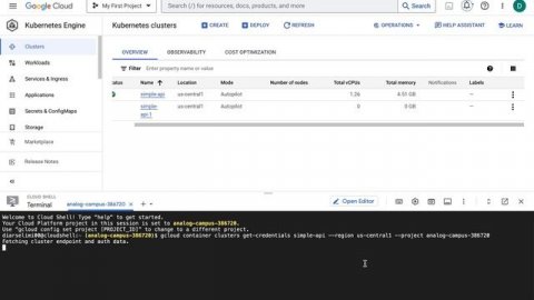 Creating kubernetes cluster in Google Cloud