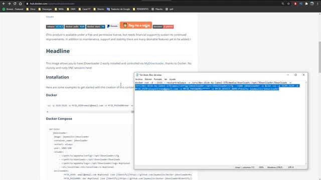 ⬇️ Como instalar JDOWNLOADER en DOCKER