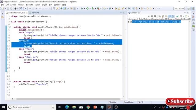 What is Switch statement in java with examples?