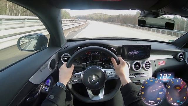 Mercedes Benz C 200 W204 максимальная скорость автобан POV
