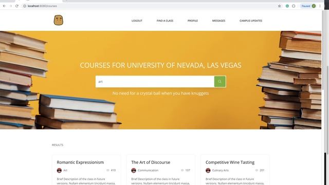 Knowledge Nuggets: Knugget App (university_app on GitHub)