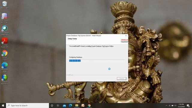Installation of Oracle 10g on windows machine