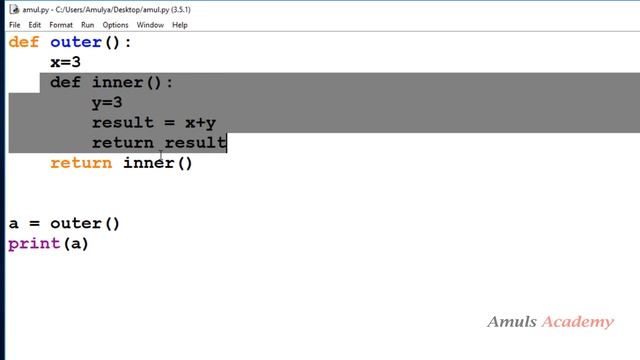 Python Tutorials - Closure | Nested Functions