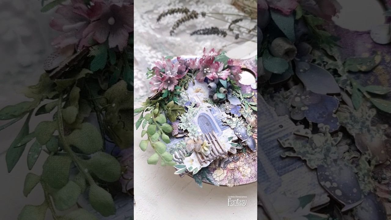 Миксмедийное летнее панно #миксмедиа #скрапбукинг #миксмедийноепанно