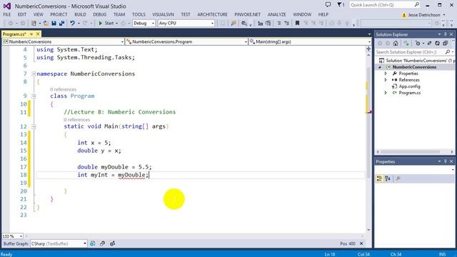 Learn C# for beginners: 8 -  Numeric Conversions