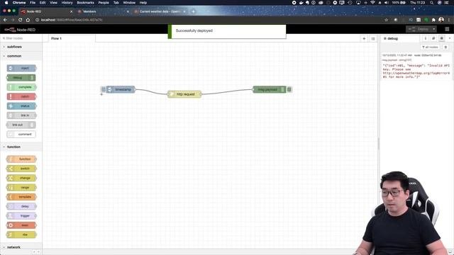Fazendo uma chamada de API para obter uma informação metereológica  Node-Red na Prática 