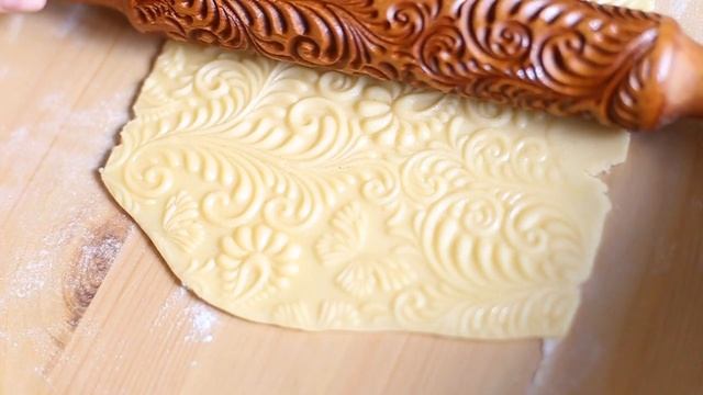 Узорная скалка для печенья Хохлома