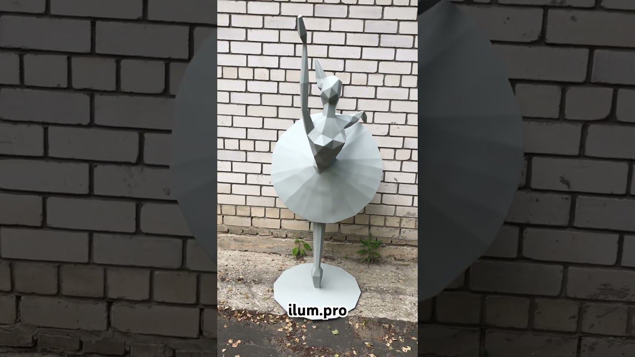 Полигональная скульптура балерины из металла для улицы и помещений #артобъект #статуя