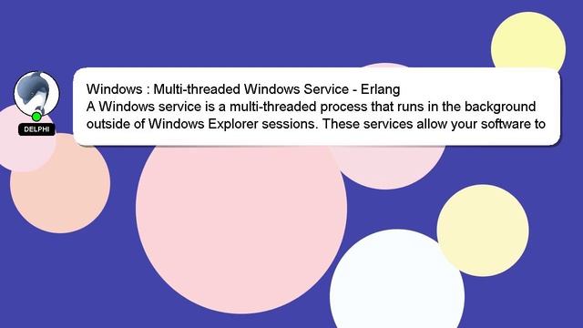 Windows : Multi-threaded Windows Service - Erlang