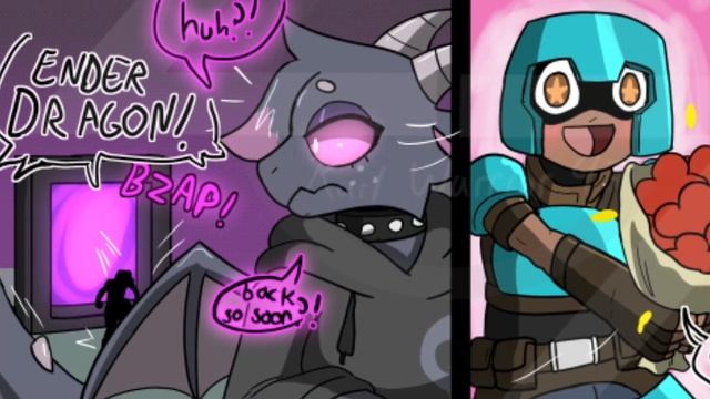 Minecraft comic - Ender Dragon girl and Steve | of Masked Phantom