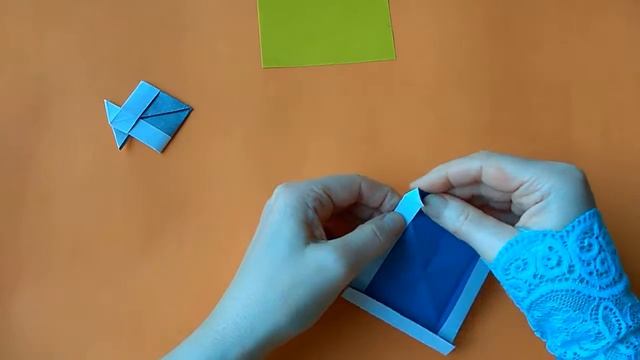 Рыбка простая,как сделать простую рыбку из бумаги .