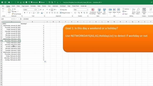 Excel - Use Previous Workday If Not A Workday - Episode 2543