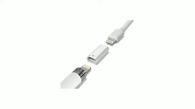 TechMatte Apple Pencil Lightning Cable Charging Adapter and Tether for iPad Pro Female to Female