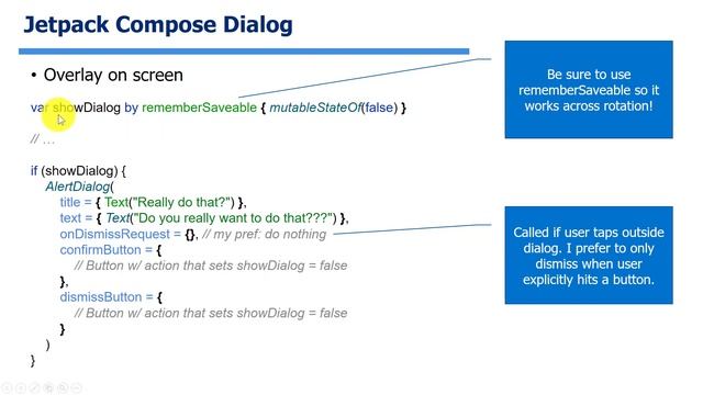 Jetpack Compose - Toast/Snackbar/Dialog Lecture