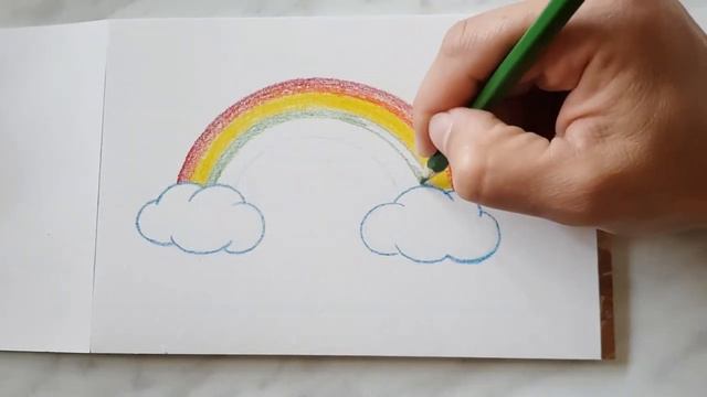 Как нарисовать радугу * рисование для детей *  акварельные карандаши * rainbow drawing with pencils