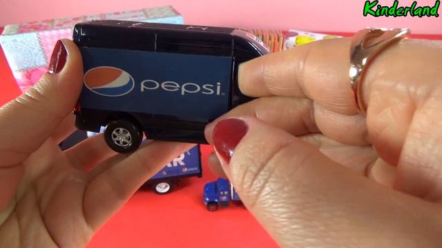 Unboxing Pepsi-Cola trucks bottles plane concorde Mercedes-Benz Sprinter van Pepsi-Cola store model