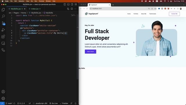 React JS Personal Portfolio Website  Beginner friendly tutorial