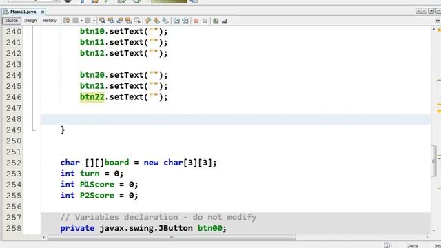 Java GUI Tic Tac Toe Game Tutorial - 6 - Code For Locking & Unlocking Board - Hindi