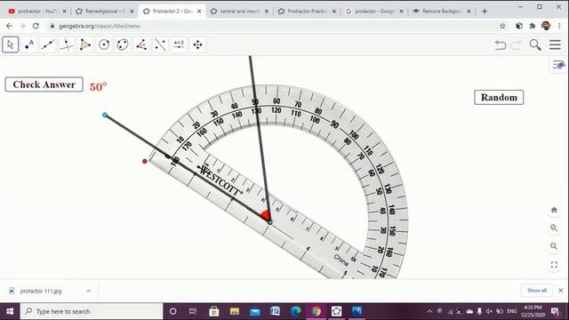 How to Create a protractor part-2 in GeoGebra