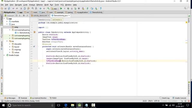 Basic Android perform change ImageView & Textview  on button click