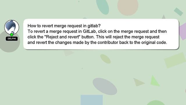 How to revert merge request in gitlab?
