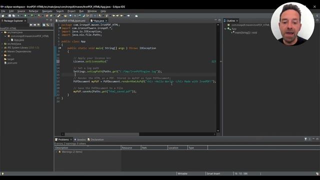 How to Convert HTML to PDF using IronPDF for JAVA