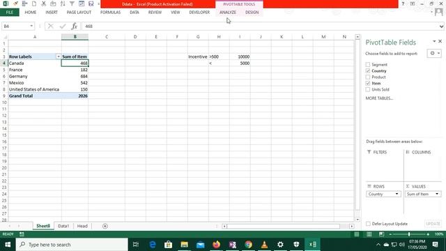 Excel How to Customize pivot table header