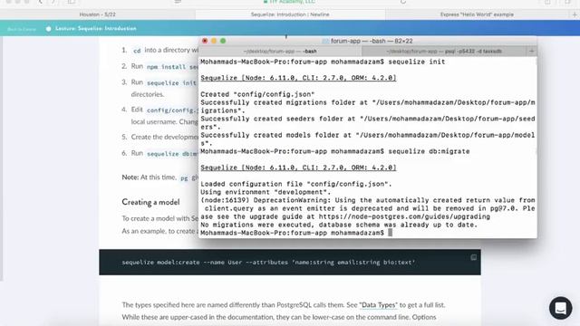 Initializing Sequelize