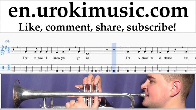 How to Play Trumpet Celine Dion - Titanic - My Heart Will Go On Tabs Part#2 um-b352