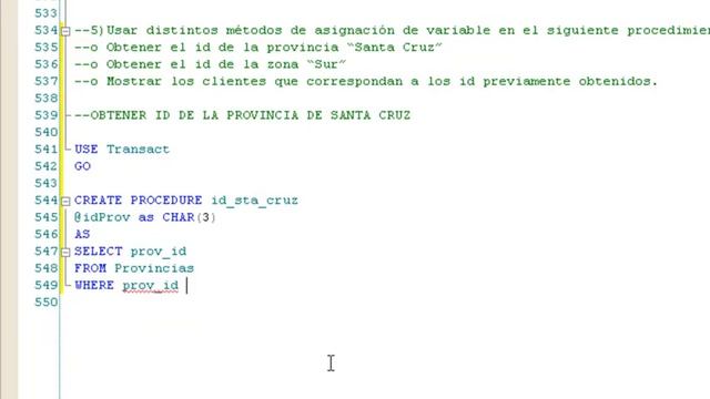 Transact SQL Procedimiento Almacenado (Ejemplo 4)
