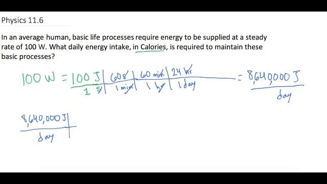 Mastering Physics Solution, "In an average human, basic life processes require energy to be supplie