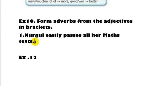 Ағылшын тілі 6-сынып,Adverbs,Excel.