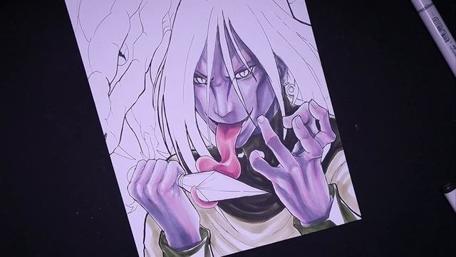 [Naruto Shippuden] Drawing Orochimaru || COPIC Markers || Step By Step Timelapse ||  うずまき ナルト