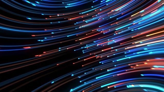 Flying colorful neon lines 4k